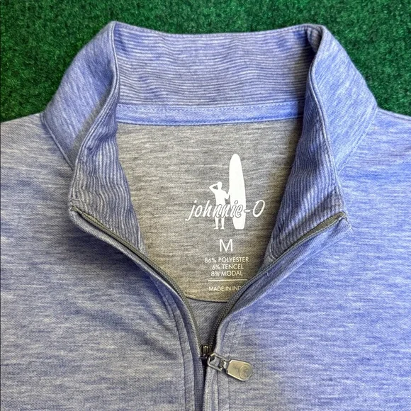 Johnnie-O: Quarter-Zip Golf & Casual Pullover Sweater (Light Blue / Size Medium) - Picture 2 of 8